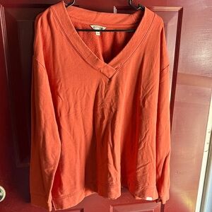 Orvis orange sweater